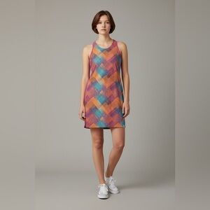 Smartwool Merino Sport Tank Dress Pink Blue Yellow Summer Mini Dress XS